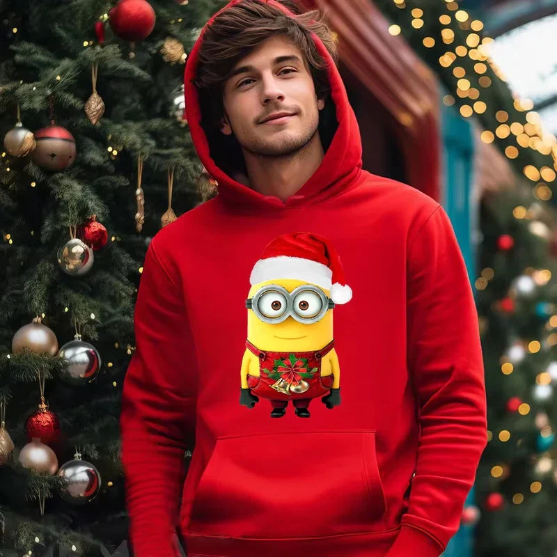 Dam Hoodie Julmotiv Färgglad Bomull 7
