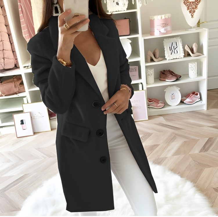 Variant image for Kvinnors Lång Trench Coat Teddy Material Värmande Stil-7