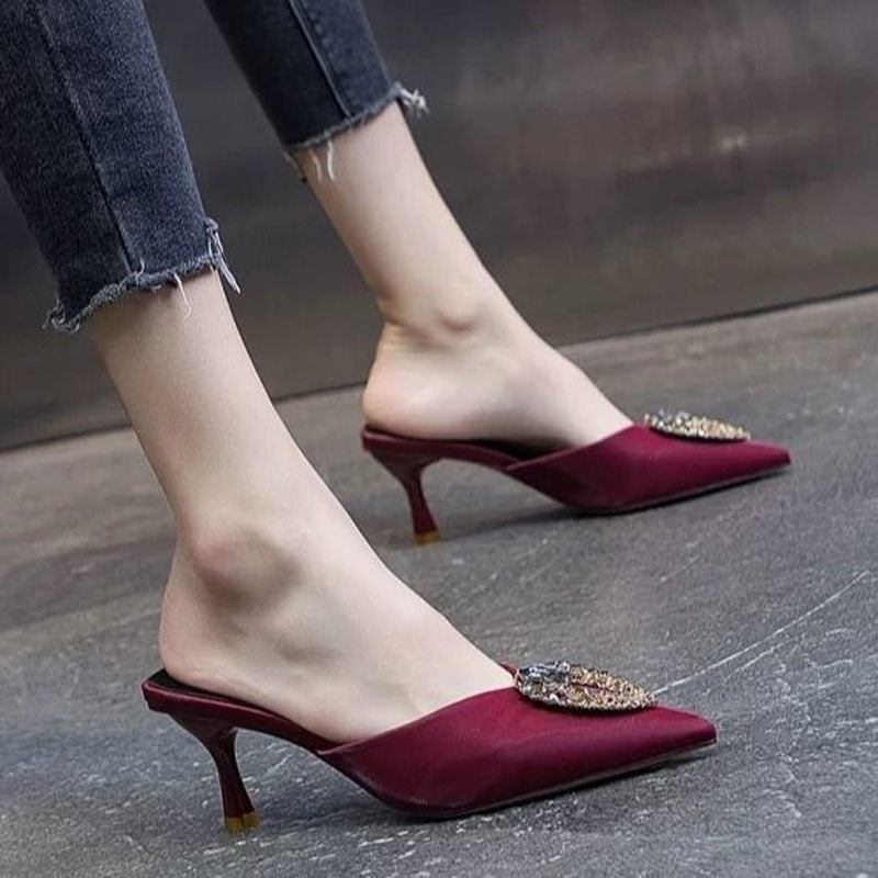 Variant image for Dam Pumpar Spetsig Tå Silke Slip-On Medium Klack-11
