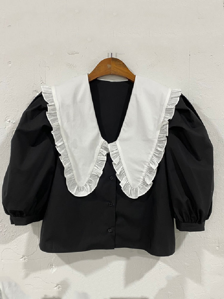 Variant image for Dam Blus Kortärmad Monokrom Bomull Polyester-2