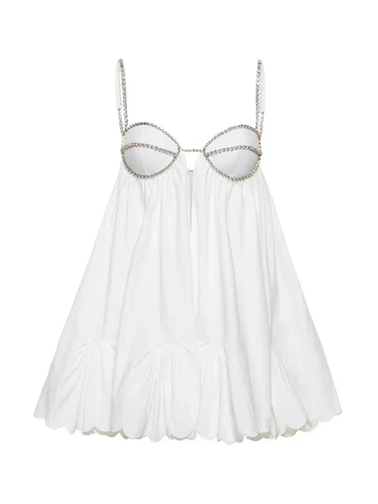 Kvinna Miniklänning Blommönster Bomull och Polyester 4