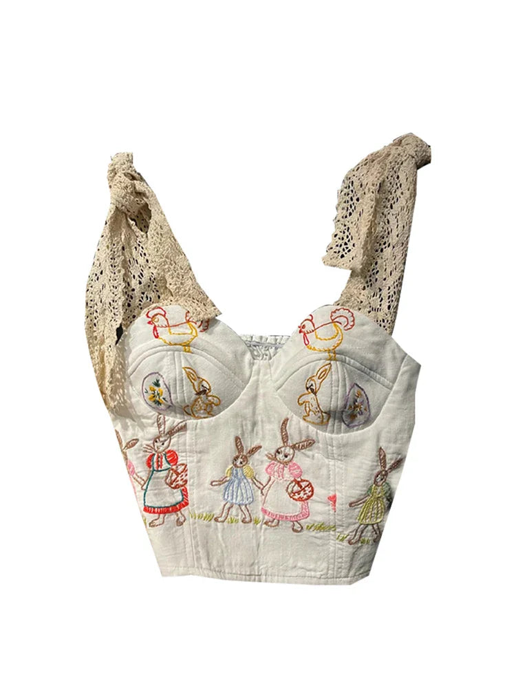 Dam Crop Top Trendig Mjuk Bomull-1