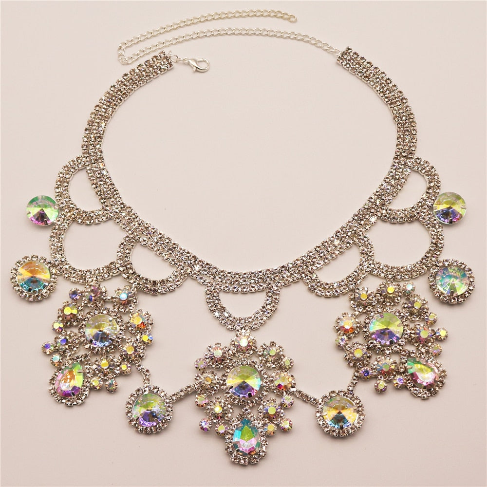 Dam Nackkedja Geometrisk Design Koppar Rhinestone-2