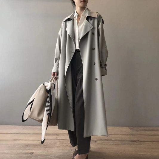 Kvinnors Trenchcoat Oversized Vindbrytare Vattentålig Material-1