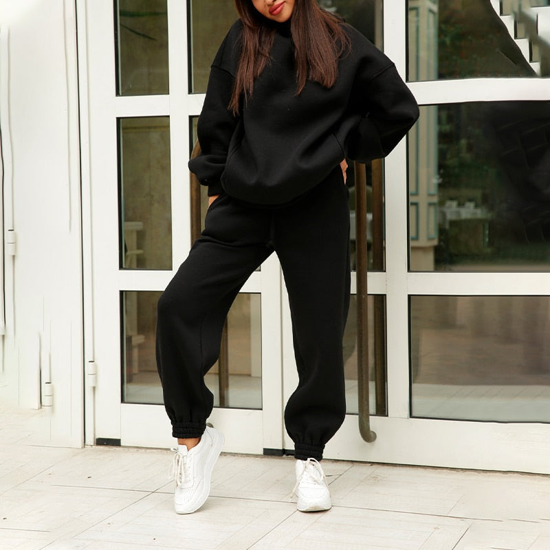 Dam Jogging Set Avslappnad Polyester och Bomull-2