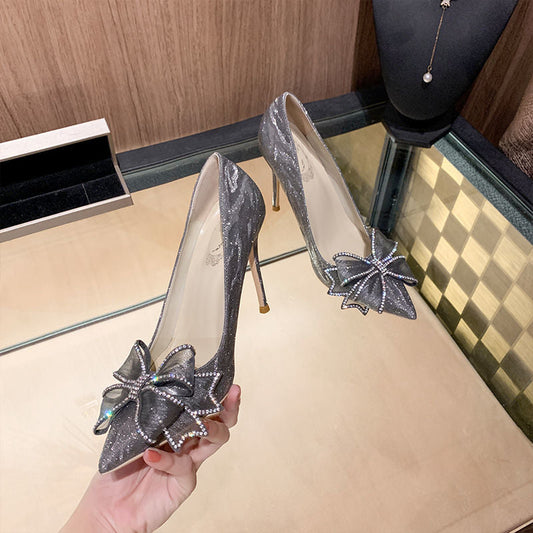 Dam Pumps Skor Elegant PU Hög Klack-1