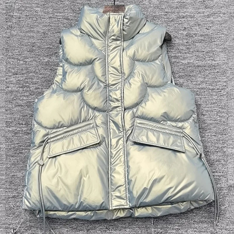 Lång Vinterjacka Dam med Huva i Vindresistent Polyester 14