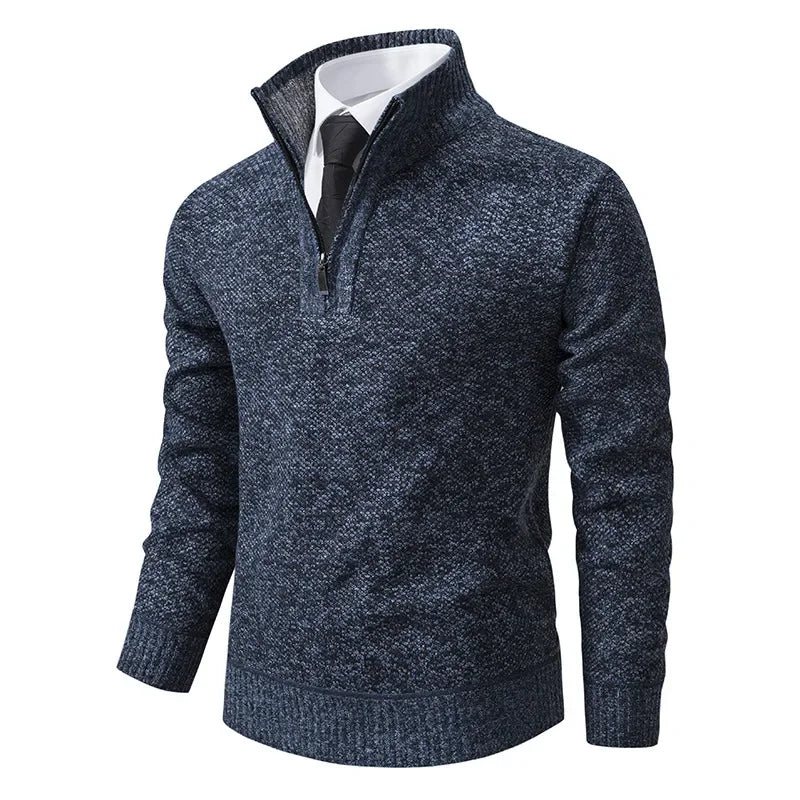 Herr Fleecetröja Halv Dragkedja Mjuk Fleece-3