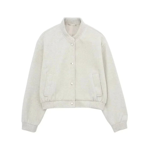 Damjacka Kort Bomberstil Högkvalitativ Polyester-1
