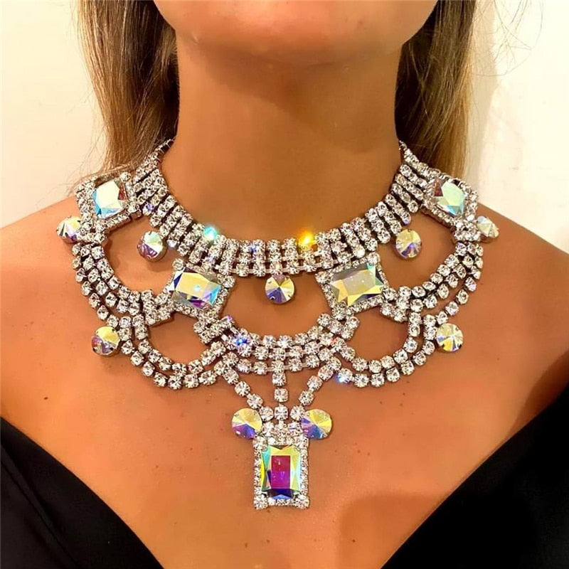 Variant image for Kvinnors Smyckeset Halsband och Örhängen Koppar med Strass-2
