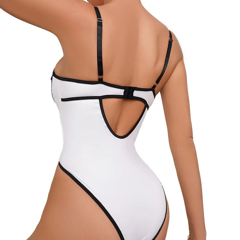 Dam Bodysuit Ihålig Polyester Klubbstil-4