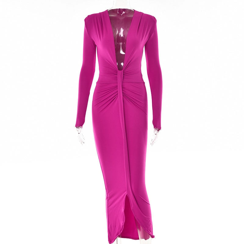 Variant image for Dam Maxiklänning V-ringning Polyester Spandex-7