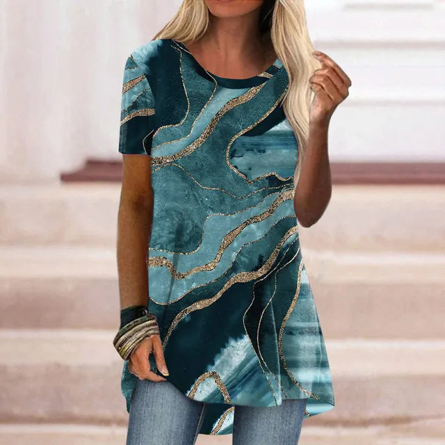 Kvinnors Kort Klänning Livlig Design Polyester för Fest och Sommar-2