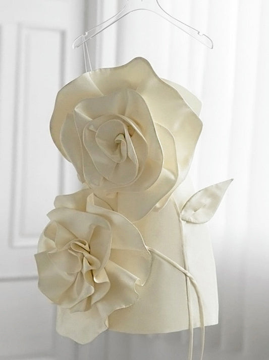 Damklänning Mini Blommönster Ärmlös Bomull Polyester 1