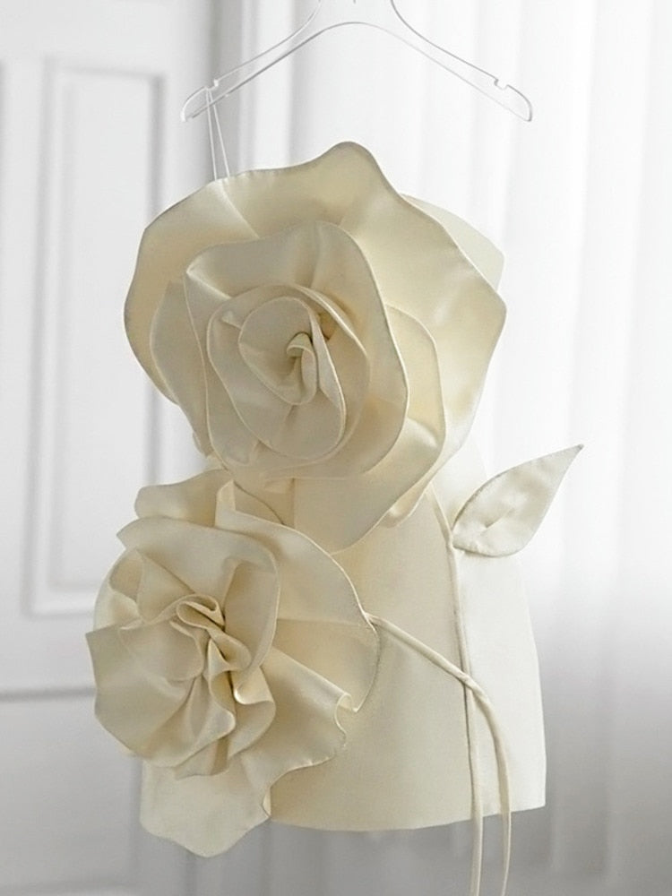 Damklänning Mini Blommönster Ärmlös Bomull Polyester 7