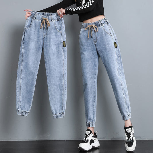 Dam Jeans Med Hög Midja Boyfriend Stil Bomull-1