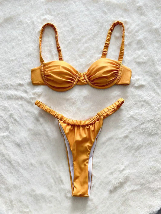 Dam Bikini Färgglad Design Polyester Nylon Spandex 1