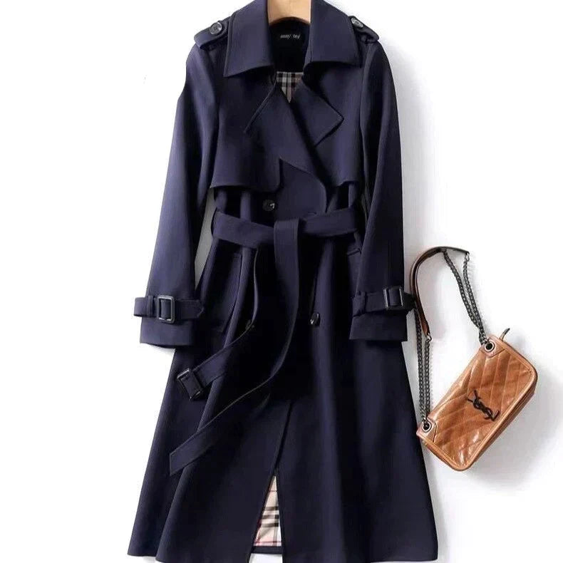 Dam Trenchcoat Modern Design Högkvalitativ Polyester och Bomull 13