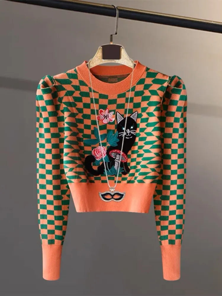 Variant image for Dam Sweatshirt Roligt Tryck Puffärmar Polyester-2