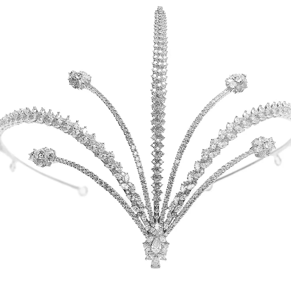 Dam Huvudprydnad Geometrisk Koppar med Strass-3