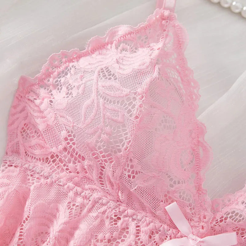 Dam Nattklänning V-ringning Spetsdetaljer Polyester Spandex-3