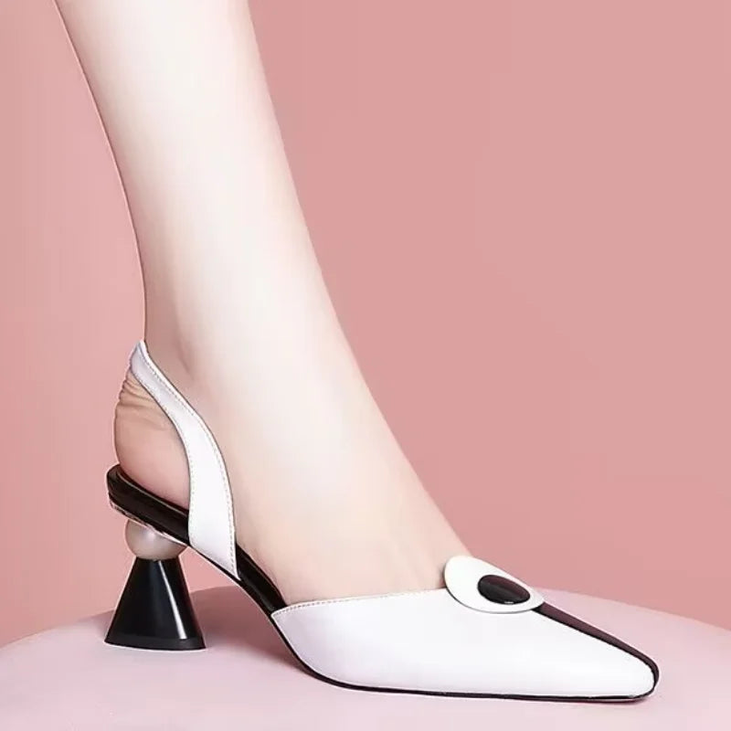 Variant image for Dam Mules Spetsig Tå PU-Material Medium Klack-9