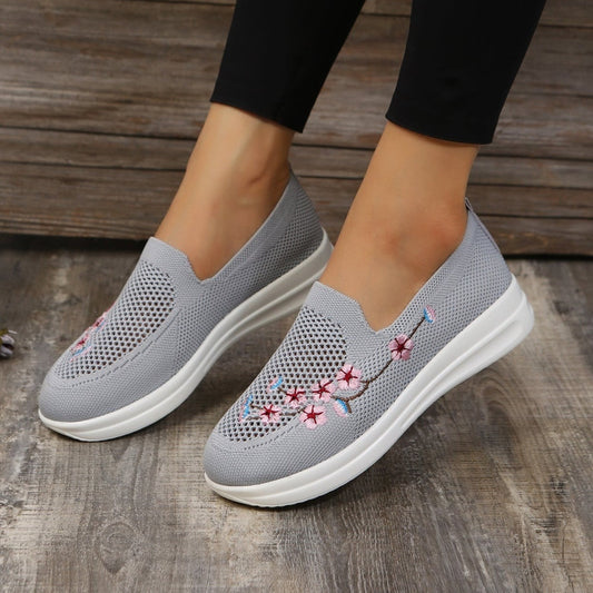 Kvinnors Slip-On Skor Trendig Tryckt Textil-1