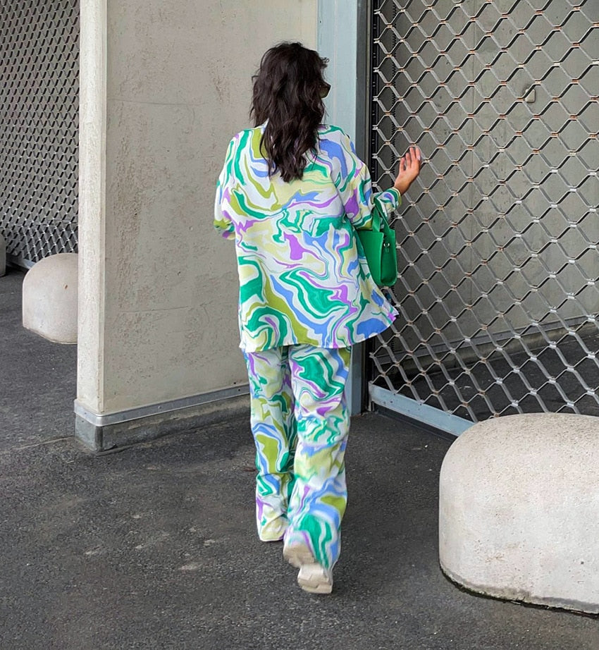 Tvådelat Set Dam Siden och Bomull - Elegant Kjol och Topp Kombinera för Stilsäker Look 5