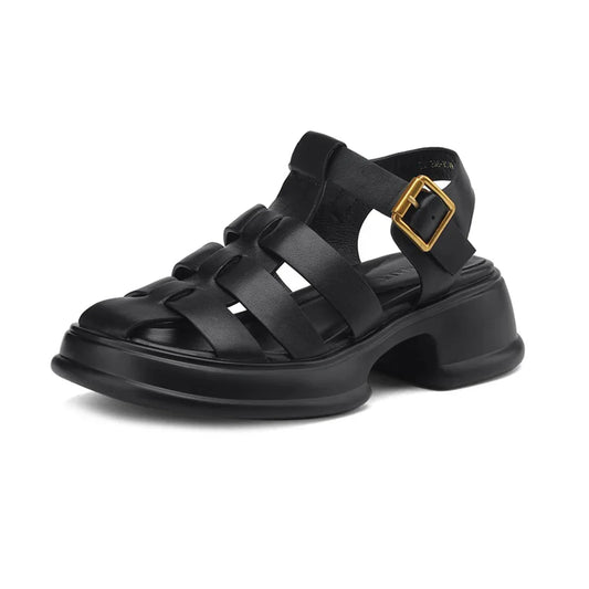 Dam Sandaler Gladiatorer med SpĂ€nne i Ădla Material-1