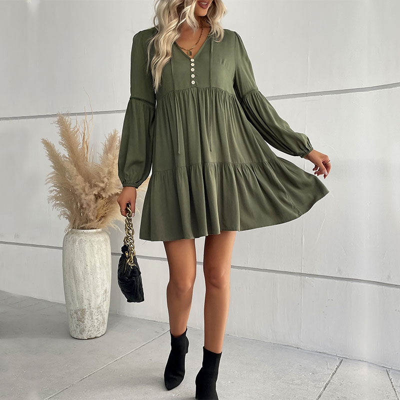 Variant image for Dam Klänning Utställd med Ruffles 100% Polyester-3