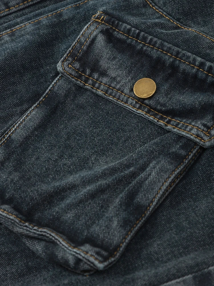 Dam Loose Jeans Trendig Regnbågsdesign Polyester och Bomull 5