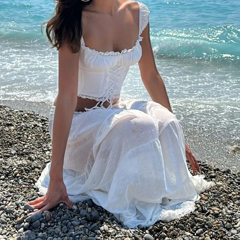 Dam Corsage Top Lekfull Polyester-3