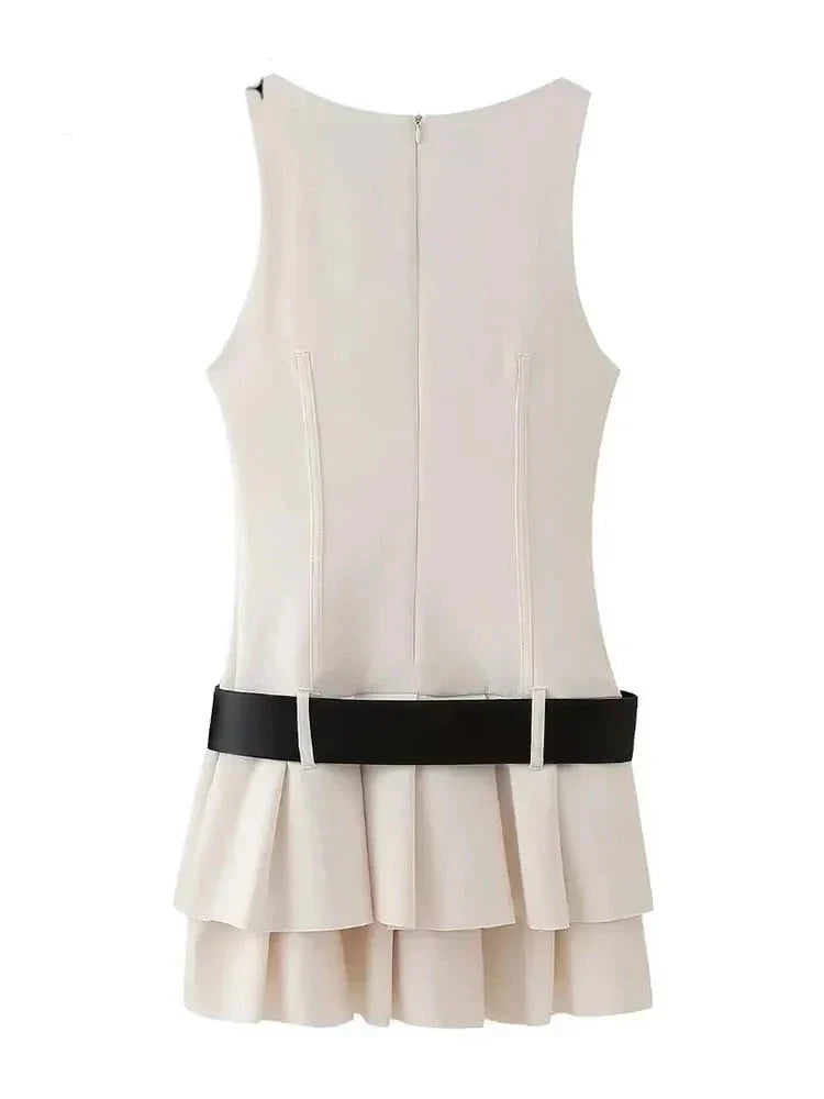 Dam Miniklänning Blommig Polyester Kolumnform O-halsringning-5