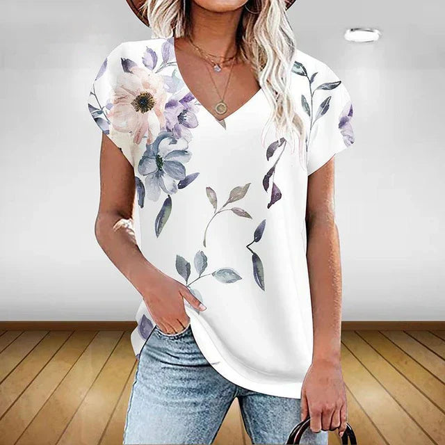 Variant image for Vit Dam Blus Lätt Bomull Elegant Stil-6