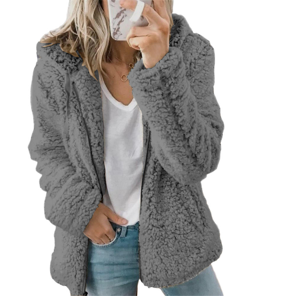 Kvinno Kappa Teddy Fleece med Fickor och Blixtlås 13