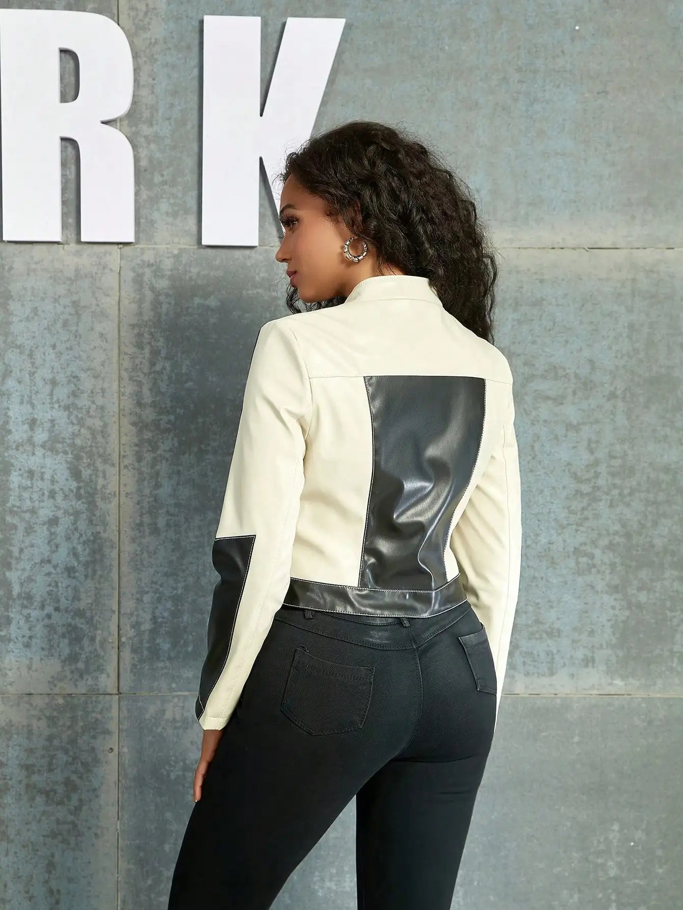Damjacka Vintage Patchwork Spandex Polyamid för Kalla Dagar-5