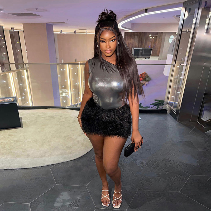 Kvinnors Aftonklänning Två-delad med Minikjol Högkvalitativt Material 4