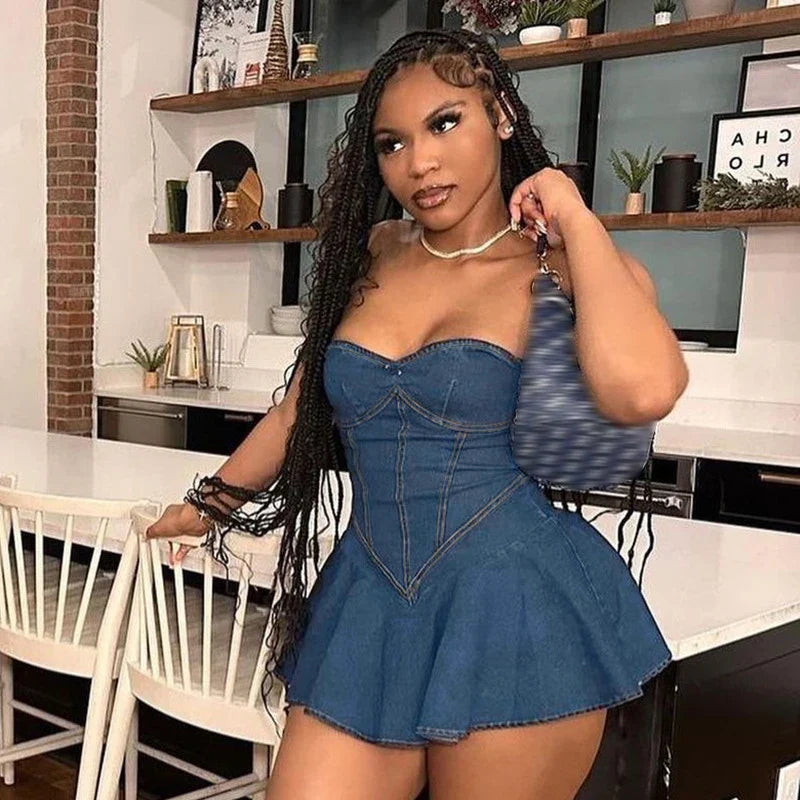 Fina Dam Klänningar Mini Draperad Bomullsblandning Långärmad-2