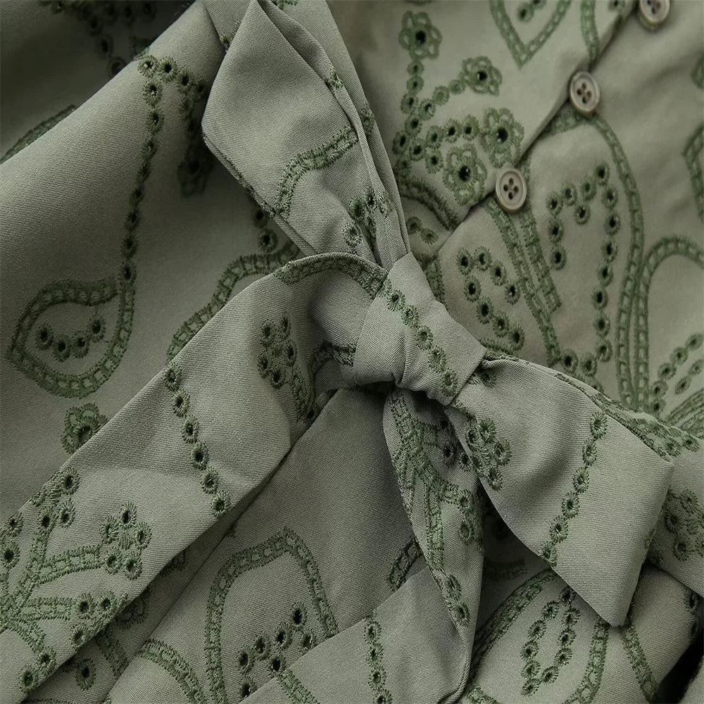 Kvinna Midi Klänning A-Linje Polyester Elegant Casual 6