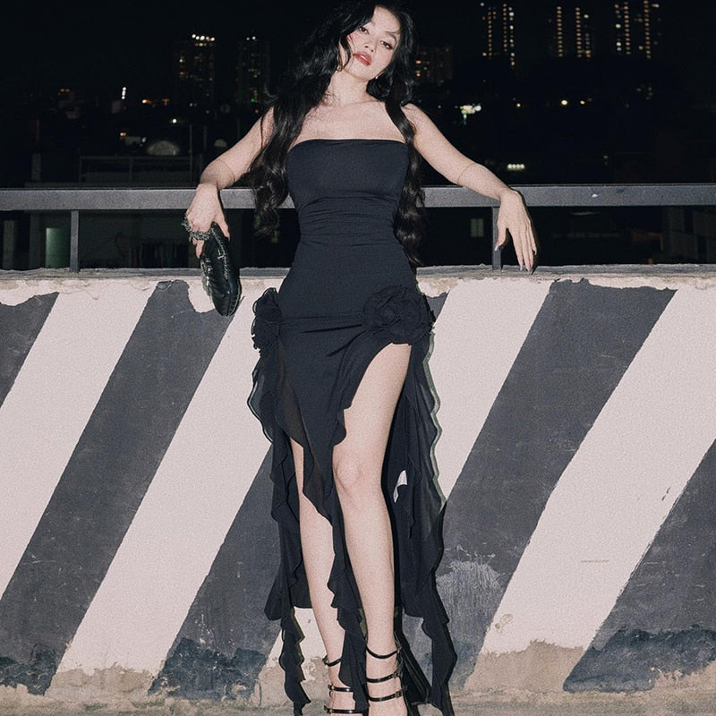 Kvinna Midi Klänning Skinny Polyester Spandex-4