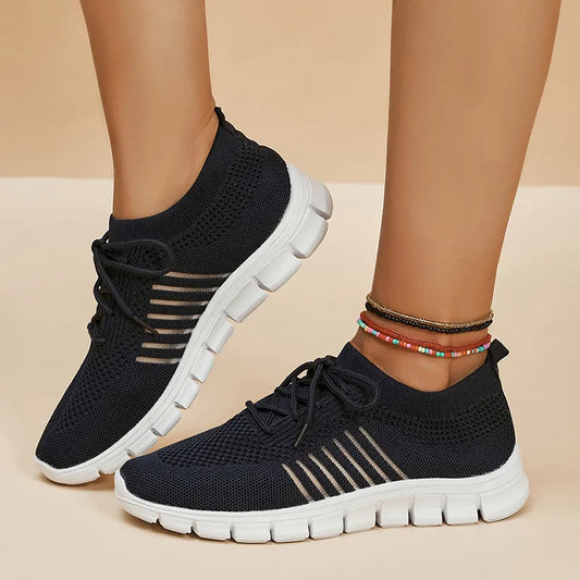 Dam Sneakers Andningsbara Mesh Komfort Ortopedisk Sula-1