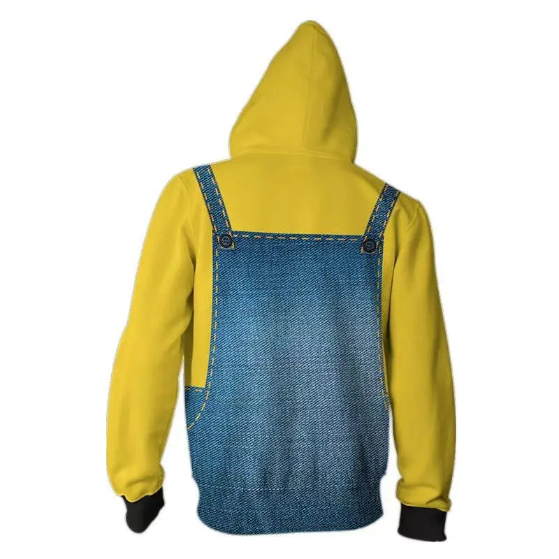 Herrar Hoodie Gulblå Design Hängslen Högkvalitativa Tyger-3