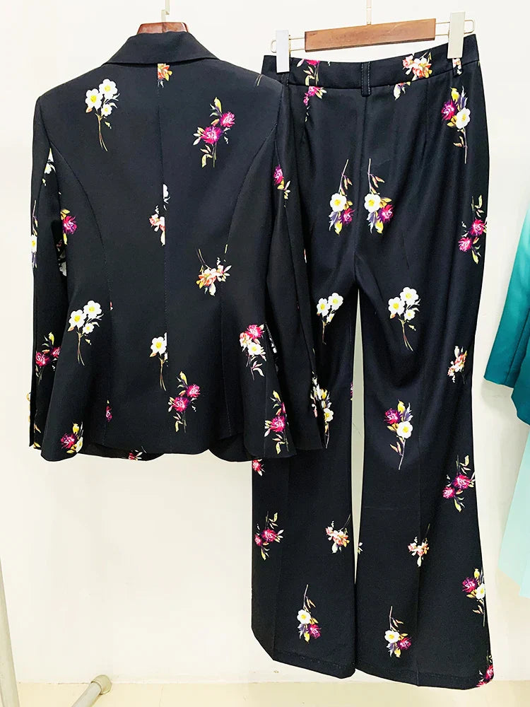 Snygga Byxor Dam Slim Fit Mönstrad Bomullspolyester-3