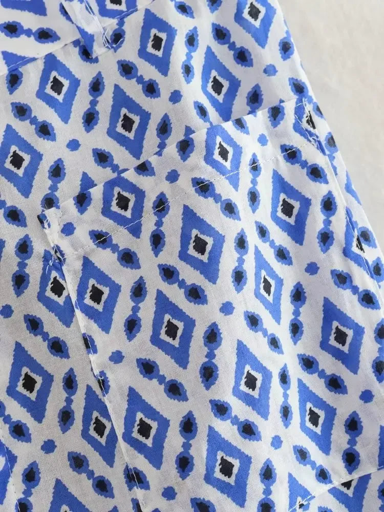 Dam Set Ärmlös Topp Vida Byxor Andningsbart Material-4