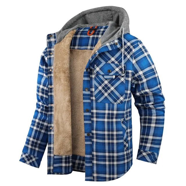 Variant image for Unisex Rutiga Skjortajacka Hållbar Tyg för Hösten-21