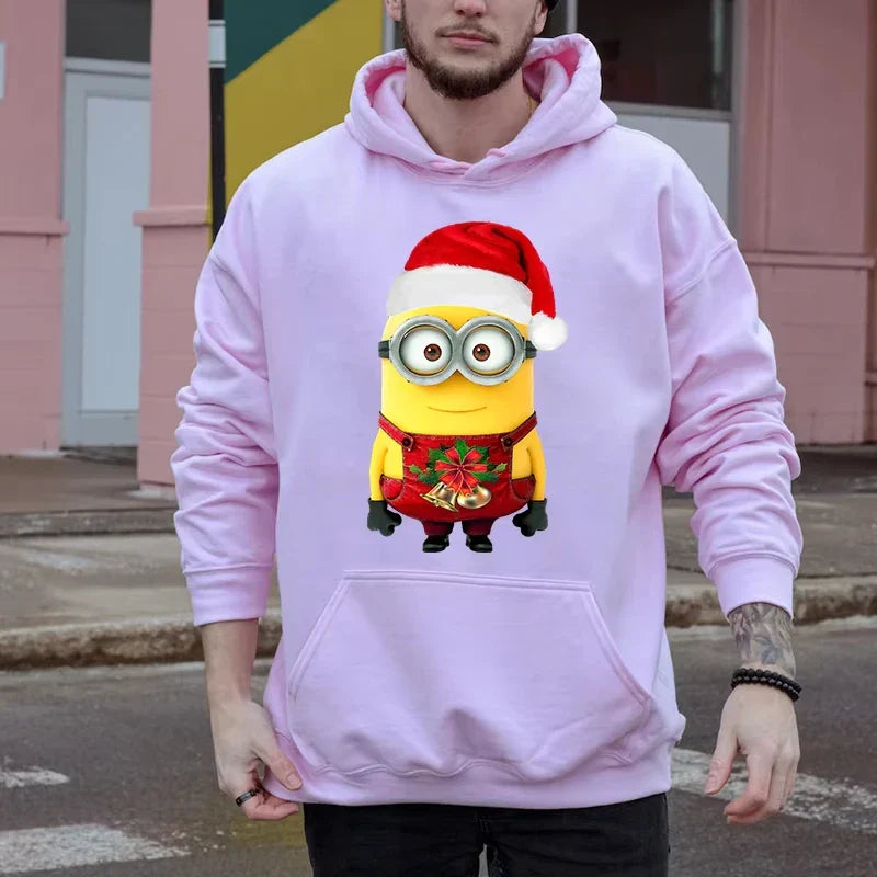 Dam Hoodie Julmotiv Färgglad Bomull 8