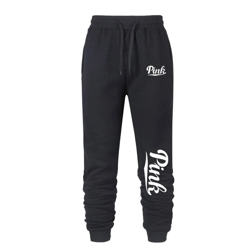 Dam Joggingbyxor Relaxed Fit med Brevmotiv i Stretchigt Material-1