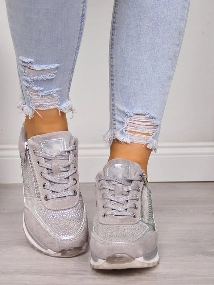 Kvinnors Komfortgymnastikskor med Ortopediskt Stöd i Syntetmaterial – Lätta och Stilrena Sneakers för Vardag och Fritid 4