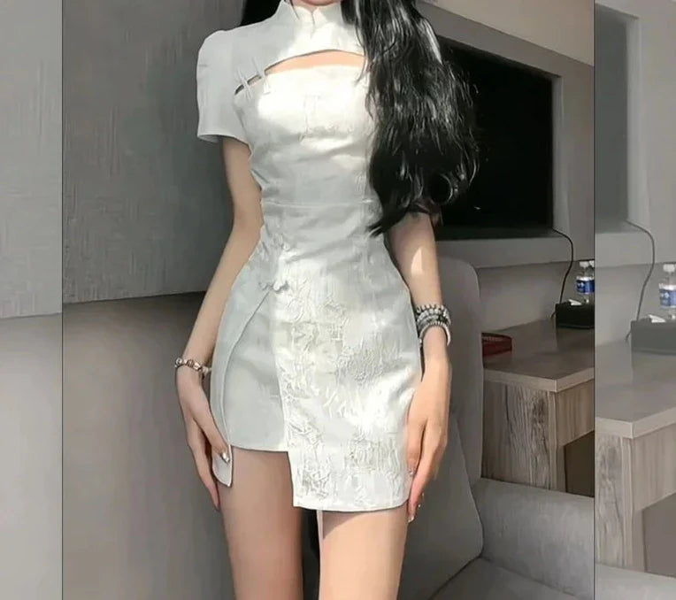 Variant image for Kvinnors Mini Klänning A-Linje Spaghetti Band Polyester-4