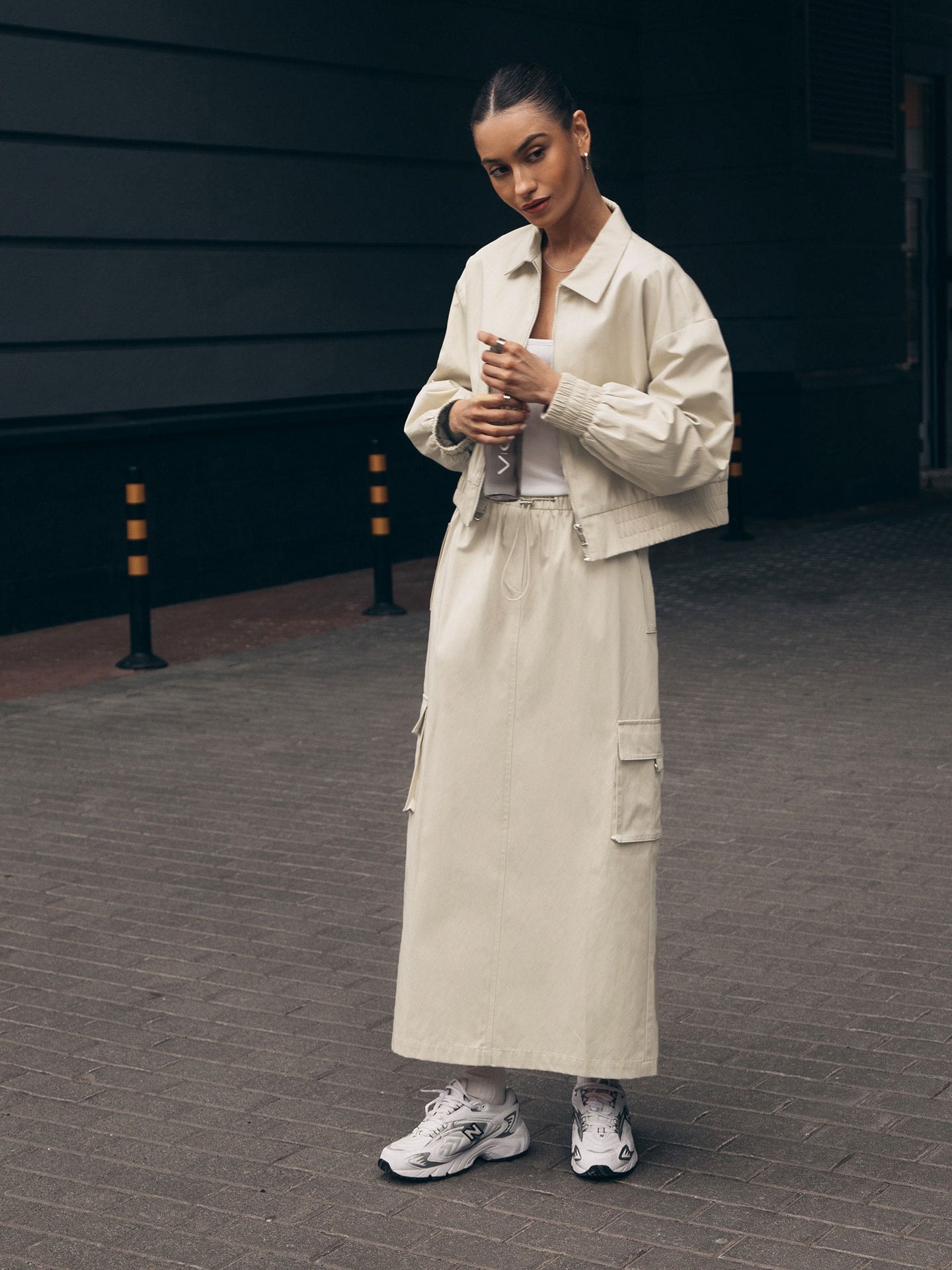 Damjacka Bomber Elegant Väderbeständig Gräddefärgad 4